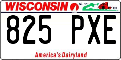 WI license plate 825PXE