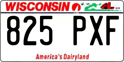 WI license plate 825PXF