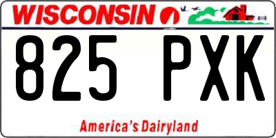 WI license plate 825PXK