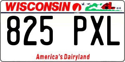 WI license plate 825PXL