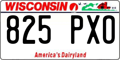 WI license plate 825PXO
