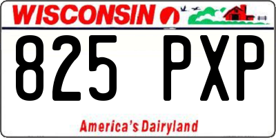 WI license plate 825PXP