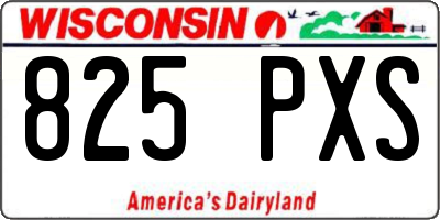 WI license plate 825PXS