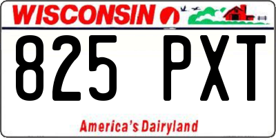 WI license plate 825PXT