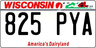 WI license plate 825PYA