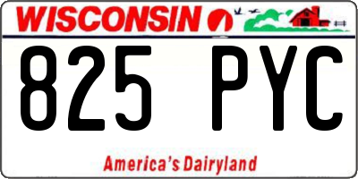 WI license plate 825PYC