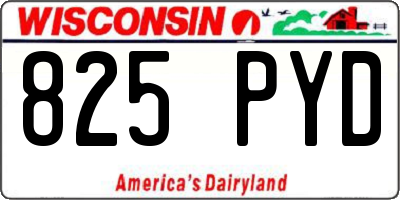 WI license plate 825PYD