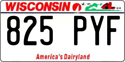 WI license plate 825PYF