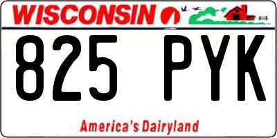WI license plate 825PYK