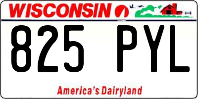 WI license plate 825PYL