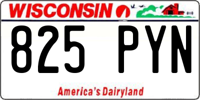 WI license plate 825PYN