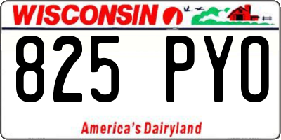 WI license plate 825PYO