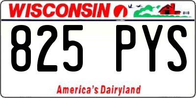WI license plate 825PYS