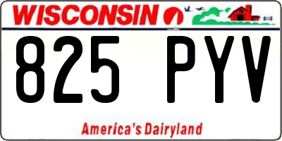 WI license plate 825PYV