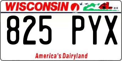 WI license plate 825PYX