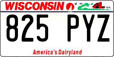 WI license plate 825PYZ