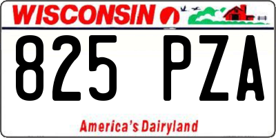 WI license plate 825PZA