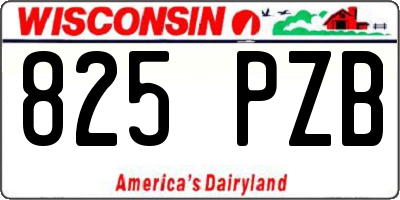WI license plate 825PZB