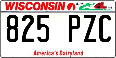 WI license plate 825PZC