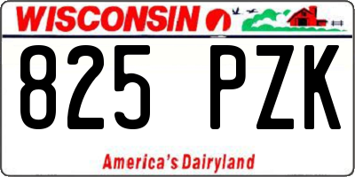 WI license plate 825PZK