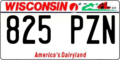 WI license plate 825PZN