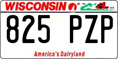 WI license plate 825PZP