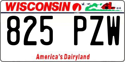 WI license plate 825PZW