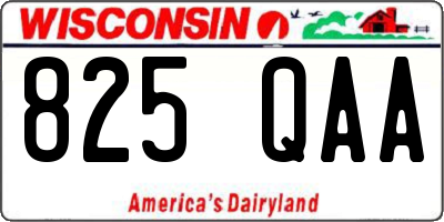 WI license plate 825QAA