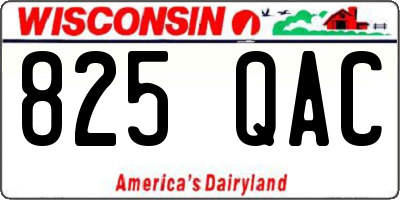 WI license plate 825QAC