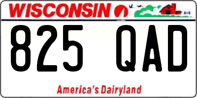 WI license plate 825QAD