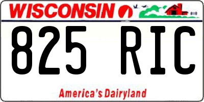 WI license plate 825RIC