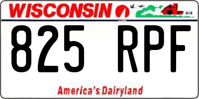WI license plate 825RPF
