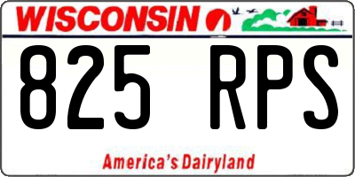 WI license plate 825RPS