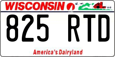WI license plate 825RTD