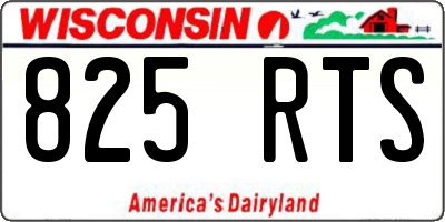WI license plate 825RTS