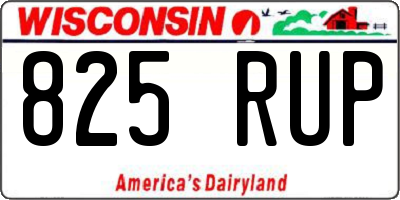WI license plate 825RUP