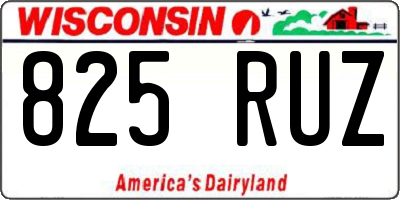 WI license plate 825RUZ