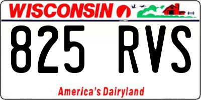 WI license plate 825RVS