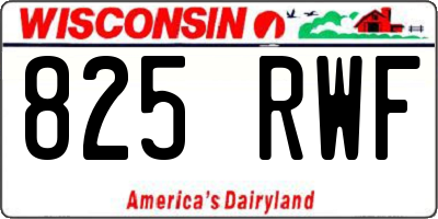 WI license plate 825RWF