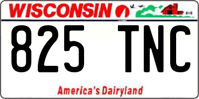 WI license plate 825TNC