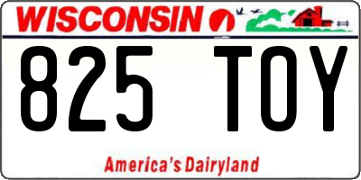 WI license plate 825TOY