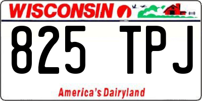 WI license plate 825TPJ