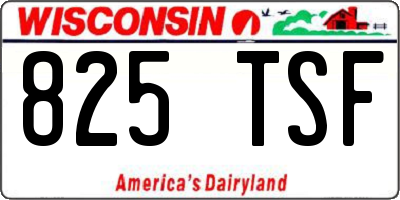 WI license plate 825TSF