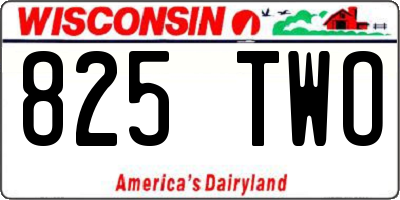 WI license plate 825TWO