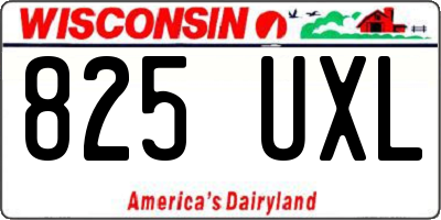 WI license plate 825UXL