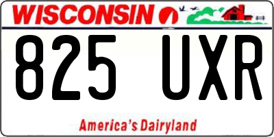 WI license plate 825UXR