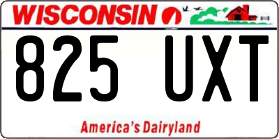 WI license plate 825UXT