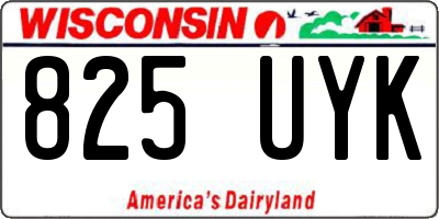 WI license plate 825UYK
