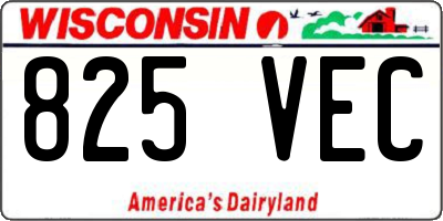 WI license plate 825VEC