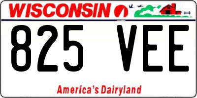 WI license plate 825VEE